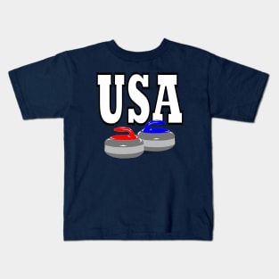 CURLING STONES  USA Kids T-Shirt